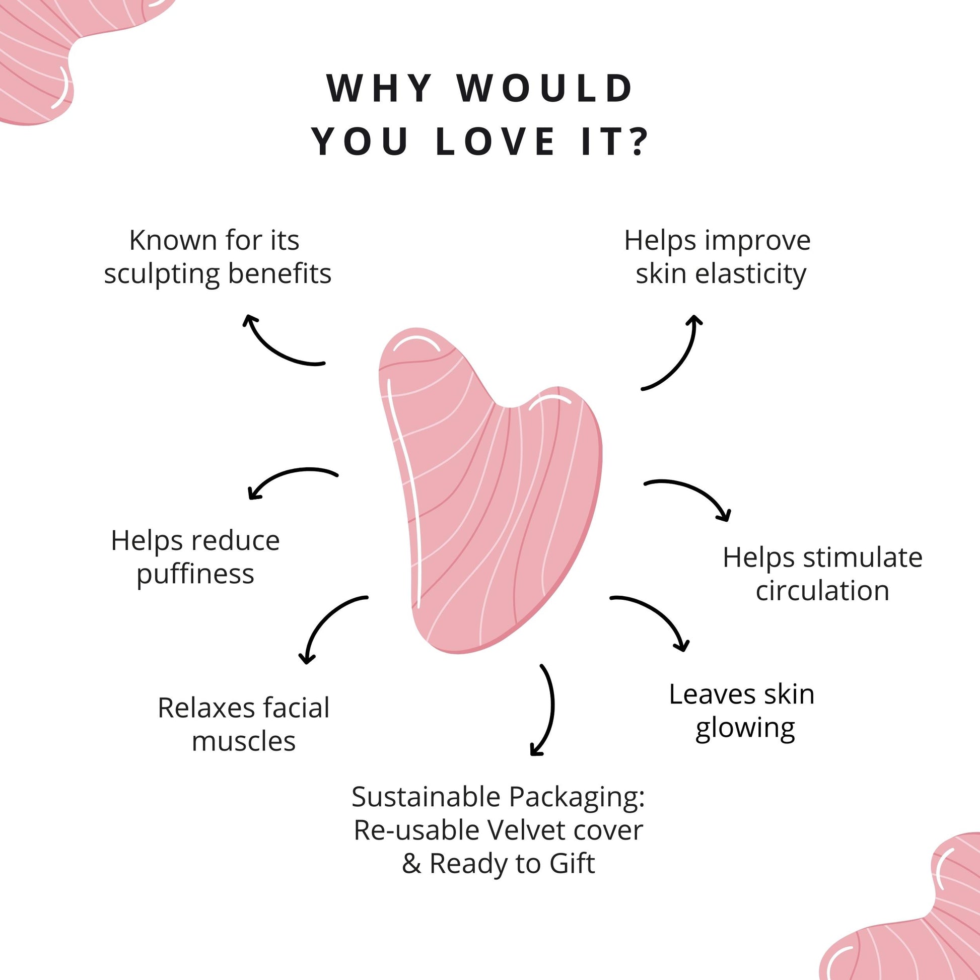 Rose Quartz Gua Sha - Ahé Naturals