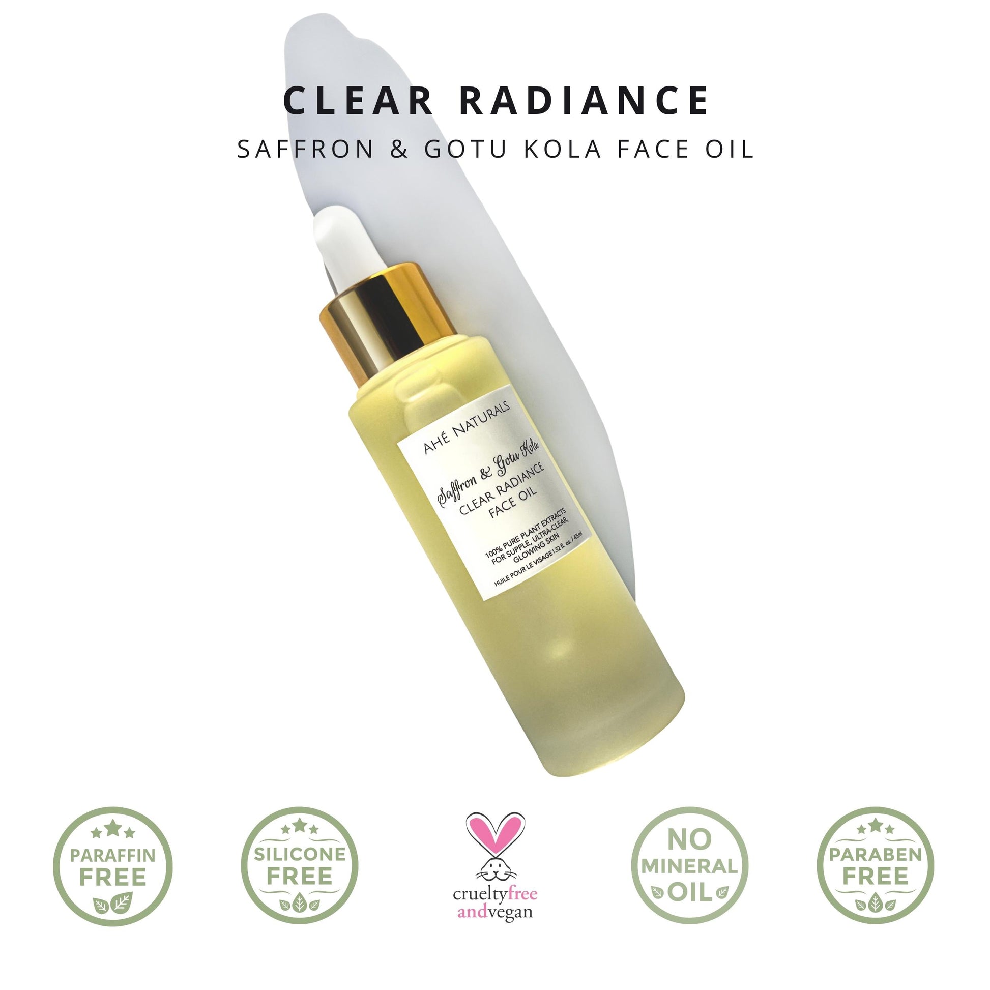 Clear Radiance Saffron & Gotu Kola Face Oil - Ahé Naturals