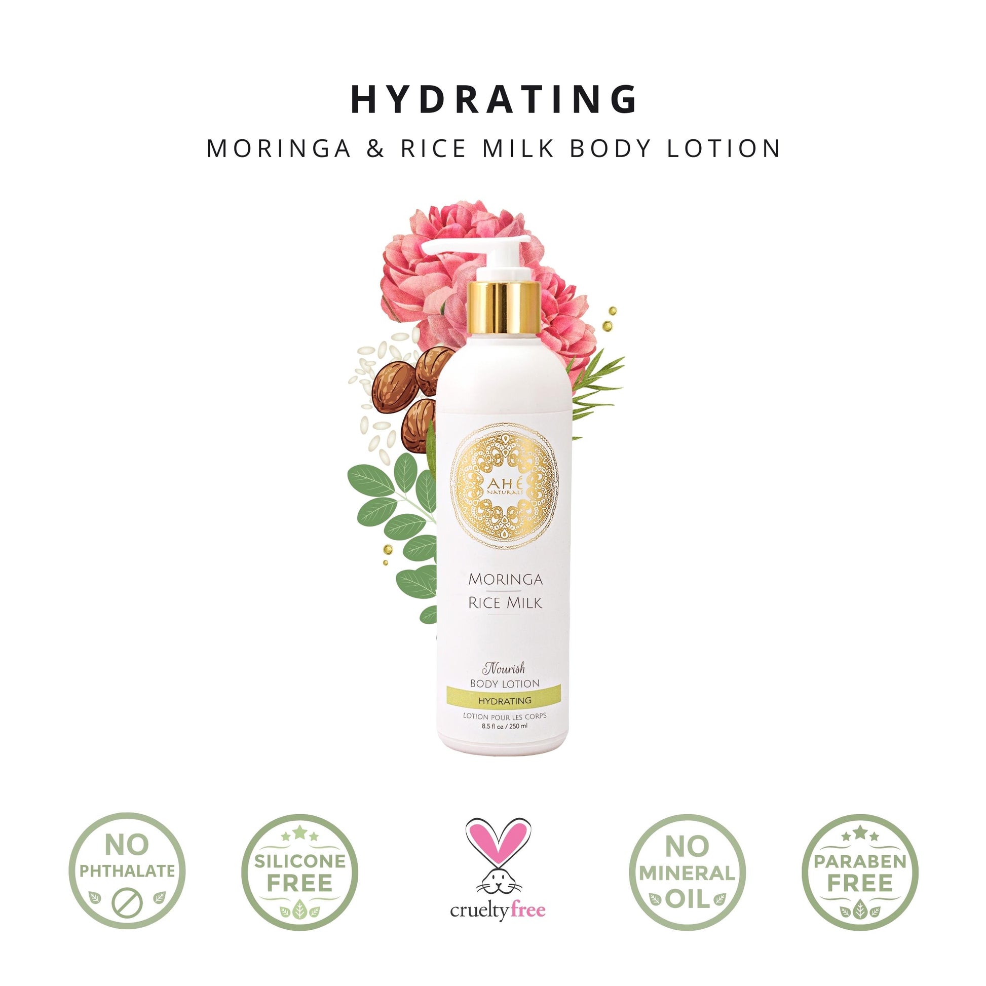 Moringa & Rice Milk Body Lotion - Ahé Naturals