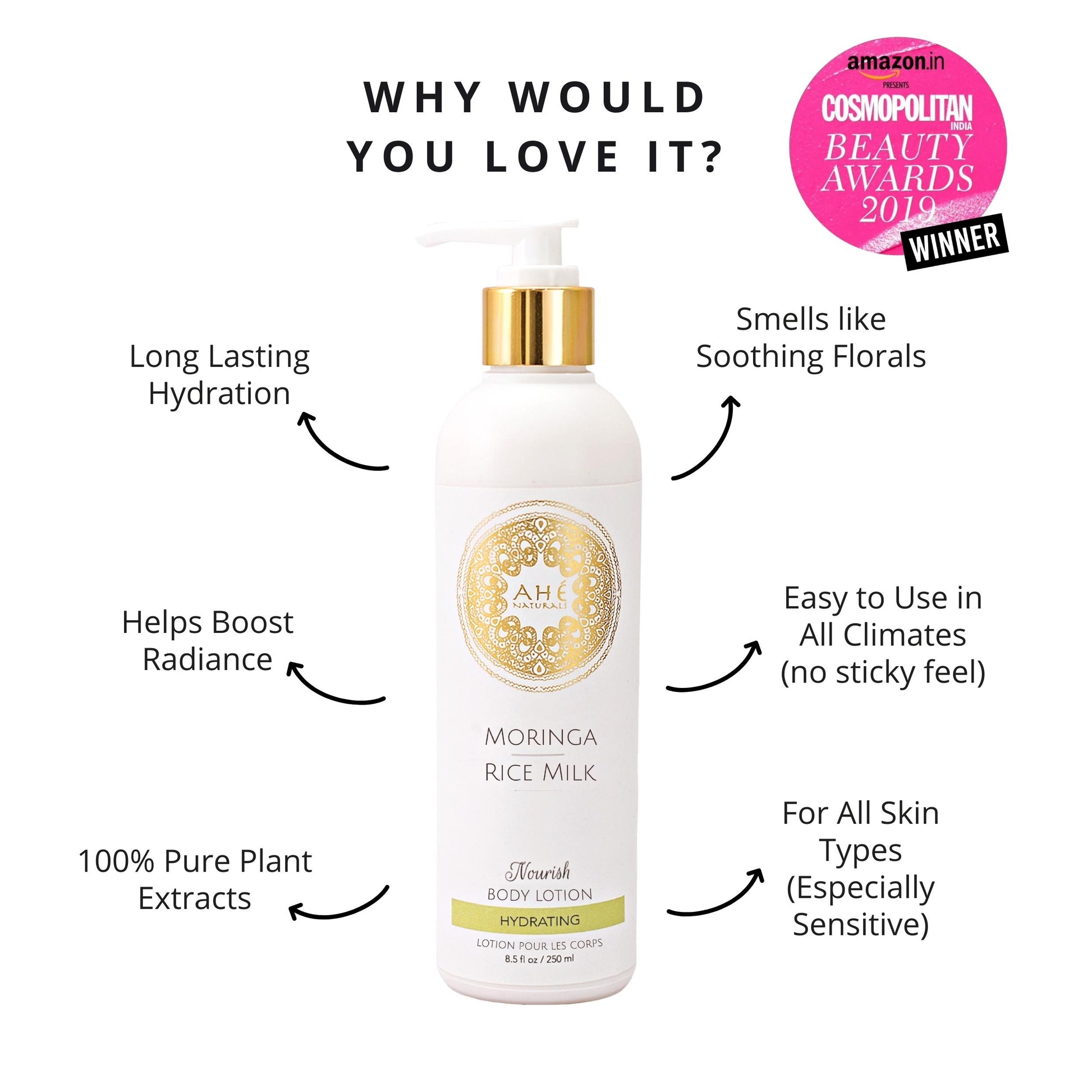 Moringa & Rice Milk Body Lotion - Ahé Naturals