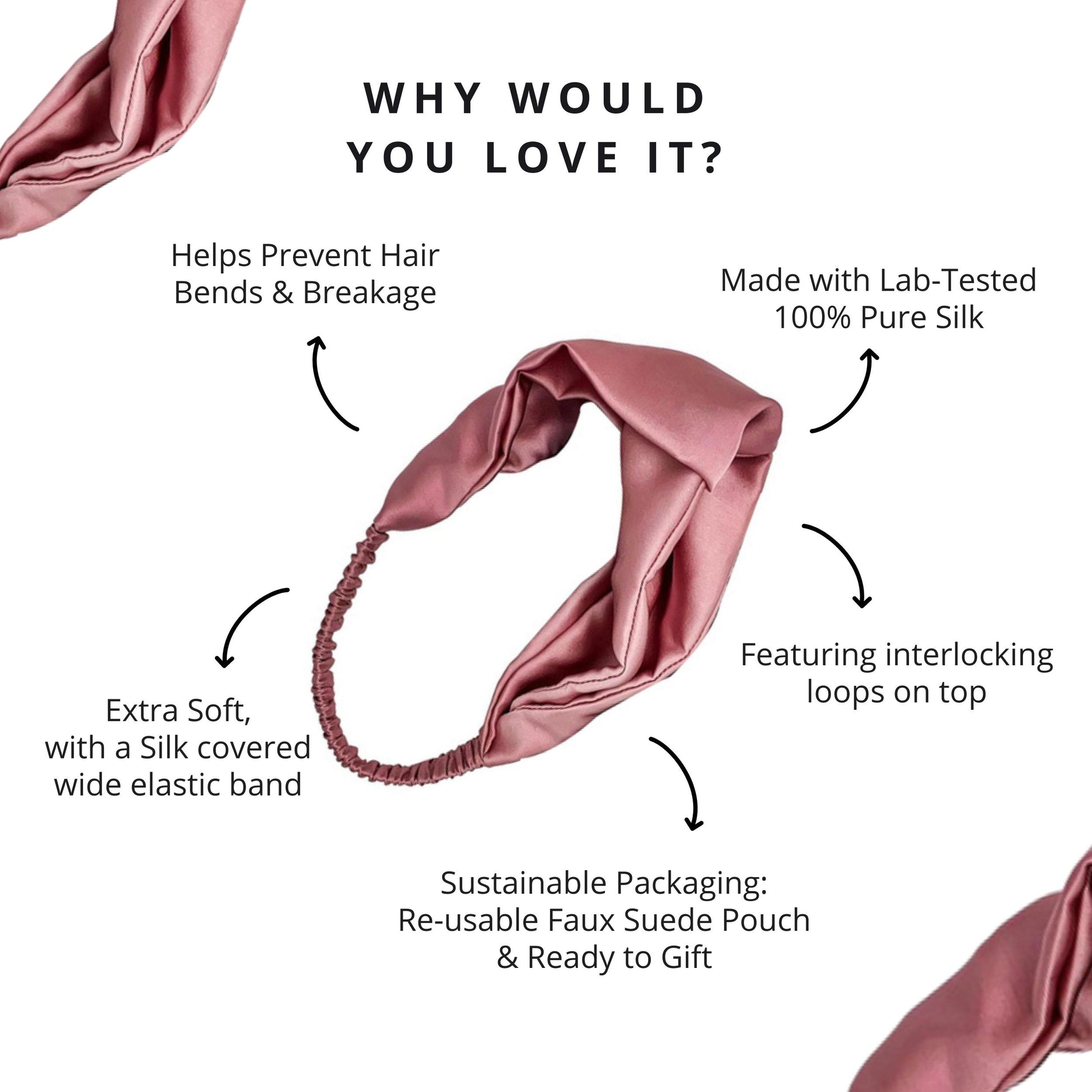 Mulberry Silk Headband (5 colours) - Ahé Naturals