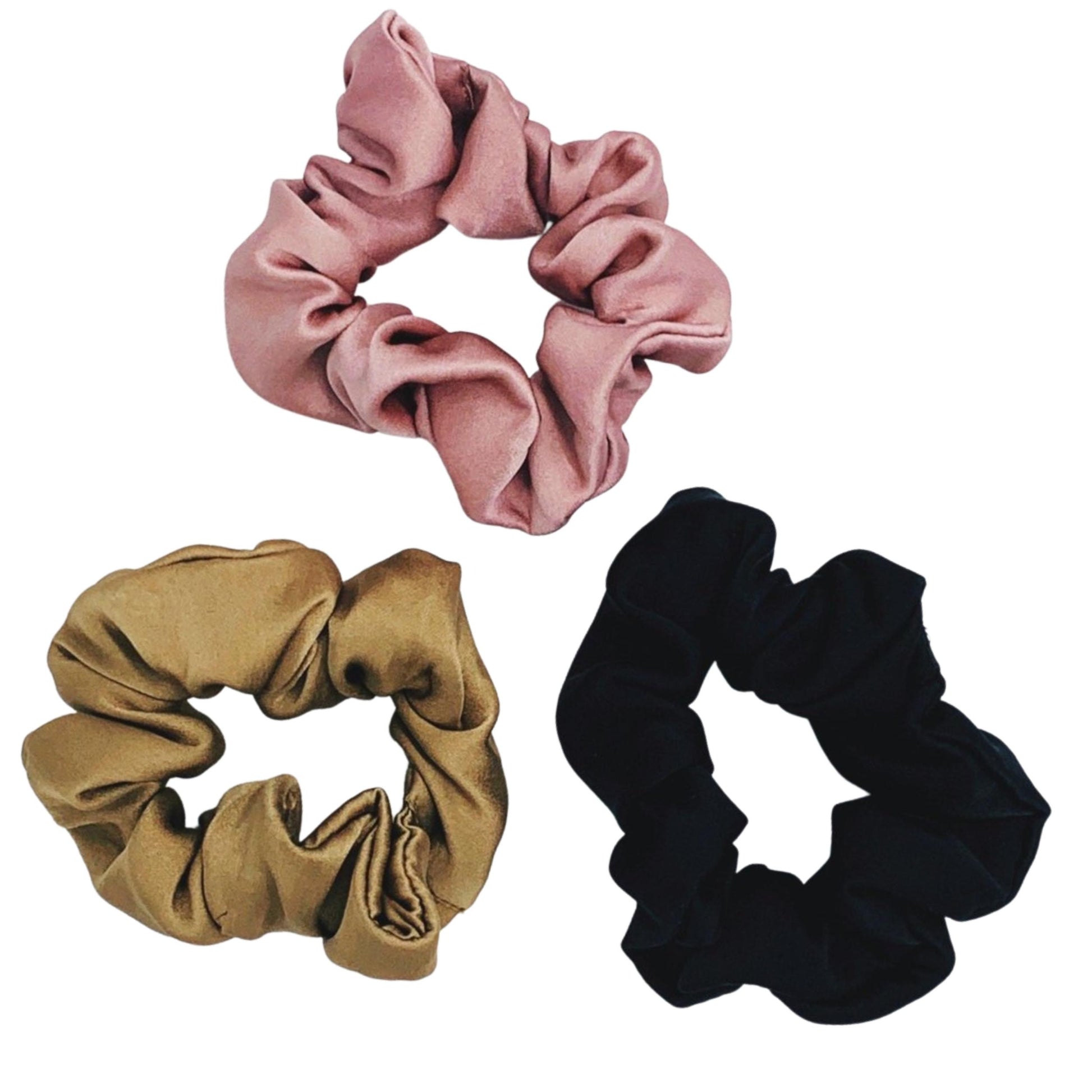 Mulberry Silk Scrunchies - Set of 3 - Ahé Naturals