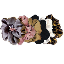 Load image into Gallery viewer, Large Mulberry Silk Scrunchies - Set of 6
