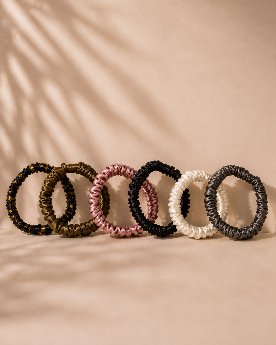 Mini Mulberry Silk Scrunchies - Set of 6