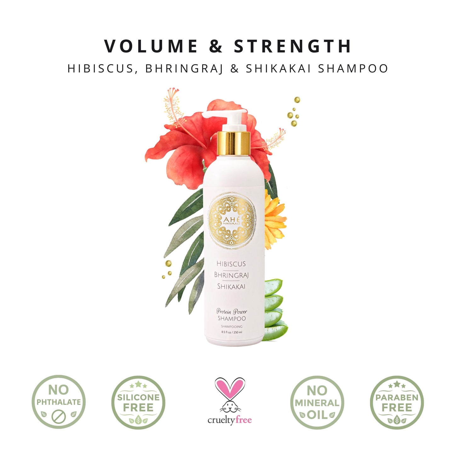 Hibiscus, Bhringraj & Shikakai Shampoo - Ahé Naturals